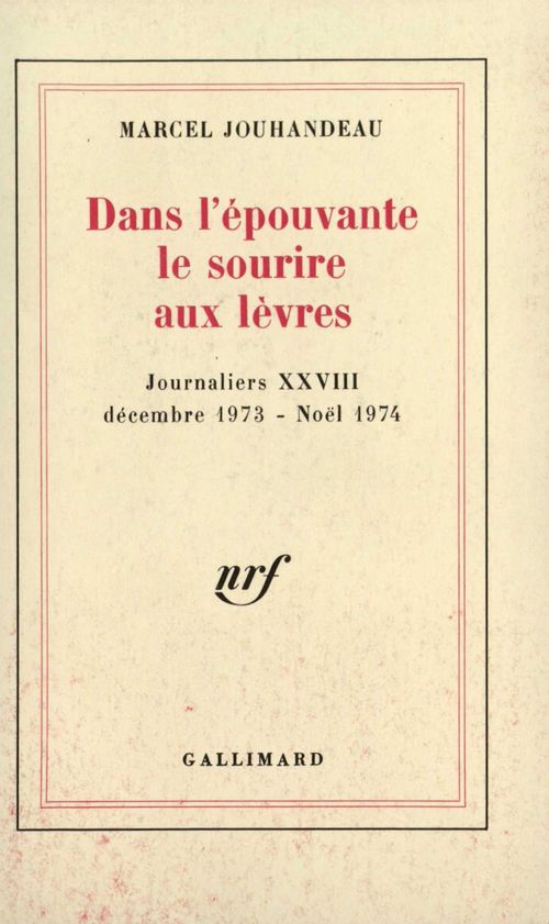 ebook cover of Journaliers (Tome 28) - Dans l'épouvante le sourire aux lèvres, by Marcel Jouhandeau