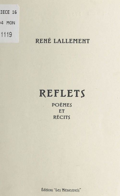 Couverture ebook de Reflets : poèmes et récits, de Rene Lallement