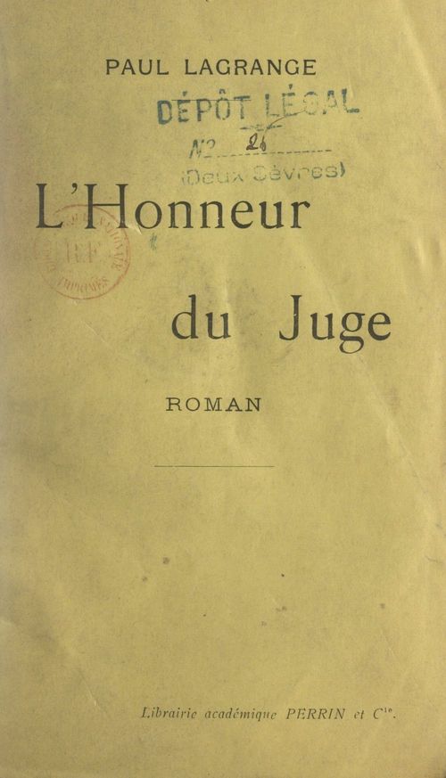 ebook cover of L'honneur du juge, by Paul Lagrange