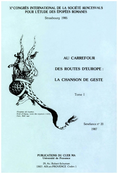 Couverture ebook de Au carrefour des routes d´Europe : la chanson de geste. Tome I, de Societe Rencesvals Pour L'Etude Des Epop