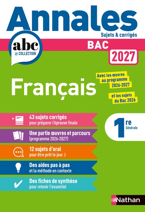 Couverture ebook de Annales Bac Français 2027, de Anne Cassou-Noguès, Delphine Fradet, Séléna Hébert, Florence Renner