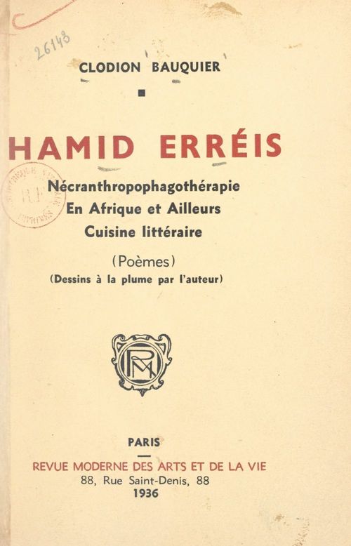 Couverture ebook de Hamid erréis, de Clodion Bauquier