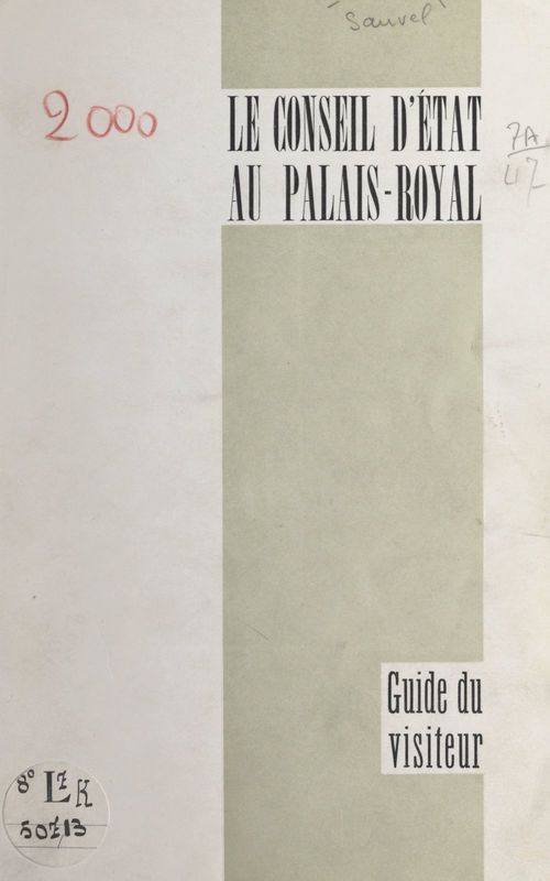 ebook cover of Le Conseil d'État au Palais-Royal, by Tony Sauvel