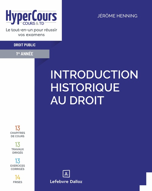 Couverture ebook de Introduction historique au droit, de Stéphanie Porchy-Simon, Jérôme Henning