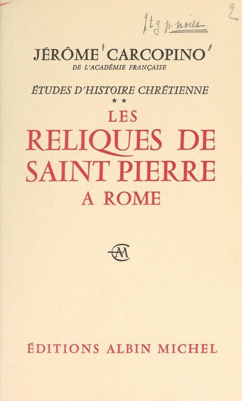 Couverture ebook de Études d'histoire chrétienne (2), de Jérôme Carcopino