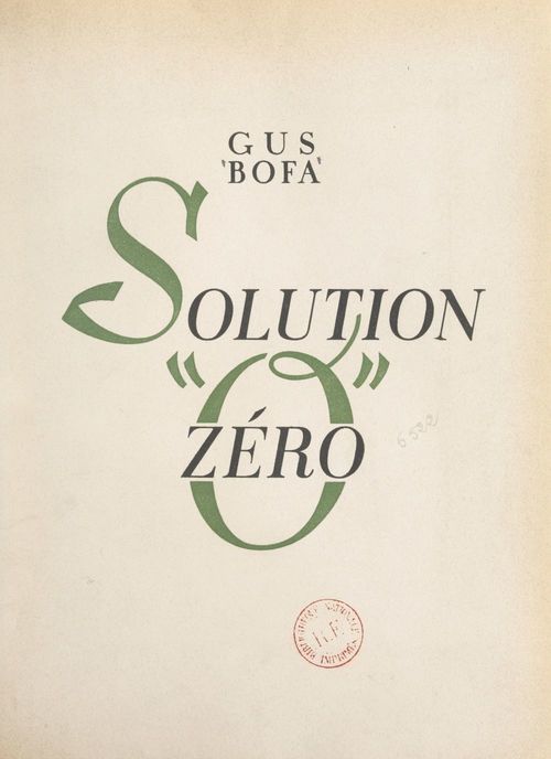 Couverture ebook de Solution zéro, de Gus Bofa