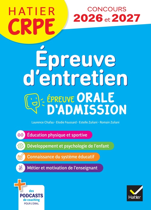 ebook cover of Epreuve d'entretien - CRPE 2026-2027 - Epreuve orale d'admission - L3 et M2, by Elodie Foussard, Laurence Chafaa, Estelle Zuliani, Romain Zuliani