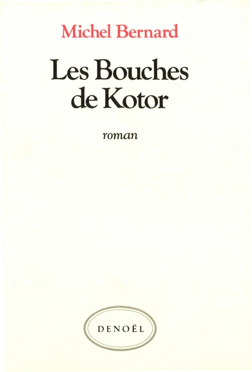 ebook cover of Les Bouches de Kotor, by Michel Bernard