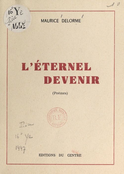 Couverture ebook de L'éternel devenir, de Maurice Delorme