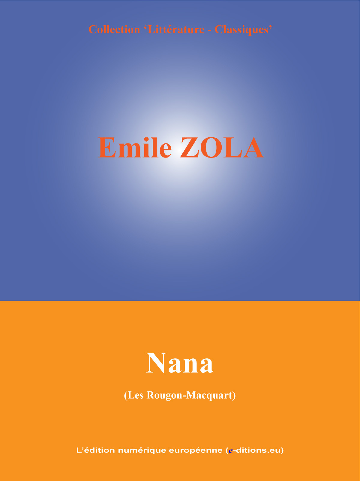 ebook cover of Nana, by Emile Zola