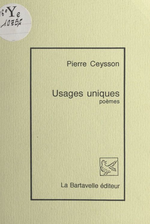 Couverture ebook de Usages uniques, de Pierre Ceysson