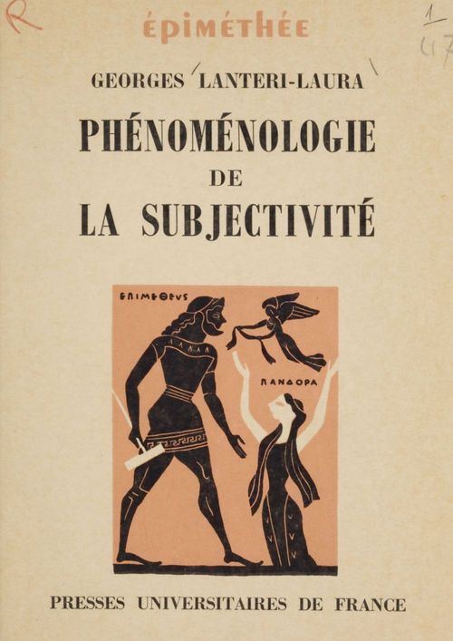 ebook cover of Phénoménologie de la subjectivité, by Georges Lanteri-Laura
