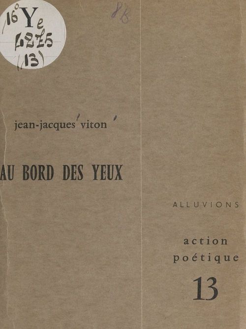 Couverture ebook de Au bord des yeux, de Jean-Jacques Viton