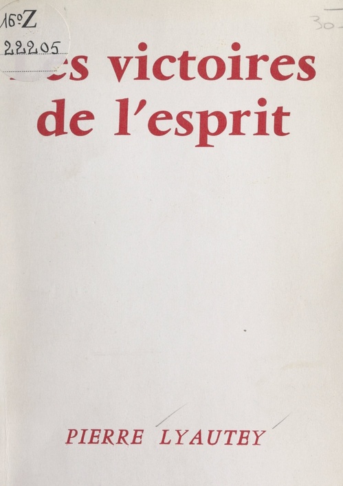 Couverture ebook de Les victoires de l'esprit, de Pierre Lyautey