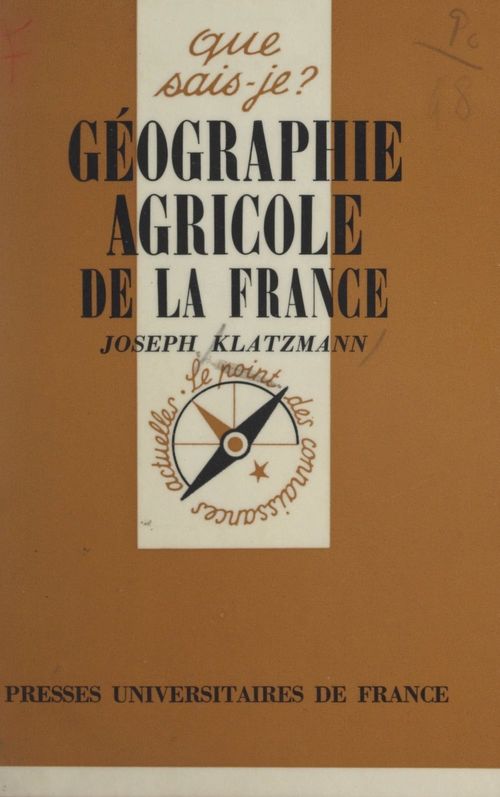 ebook cover of Géographie agricole de la France, by Joseph Klatzmann