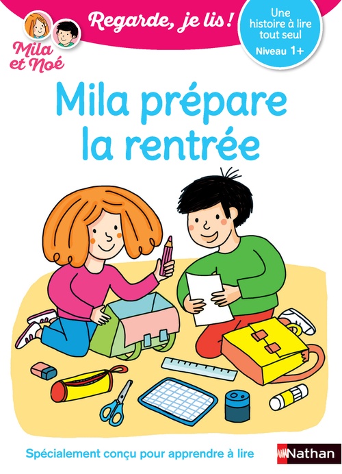 ebook cover of Mila prépare la rentrée - Regarde, je lis ! Une histoire à lire tout seul - Niveau 1+, by Eric Battut
