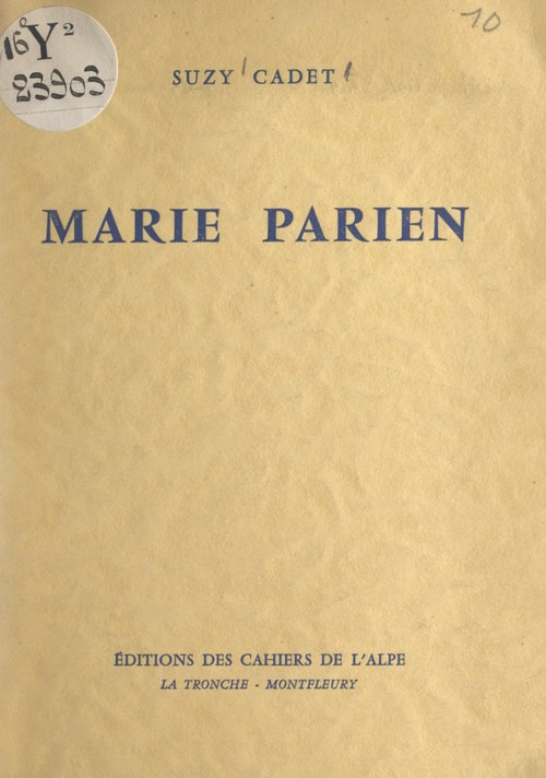 ebook cover of Marie Parien, by Suzy Cadet
