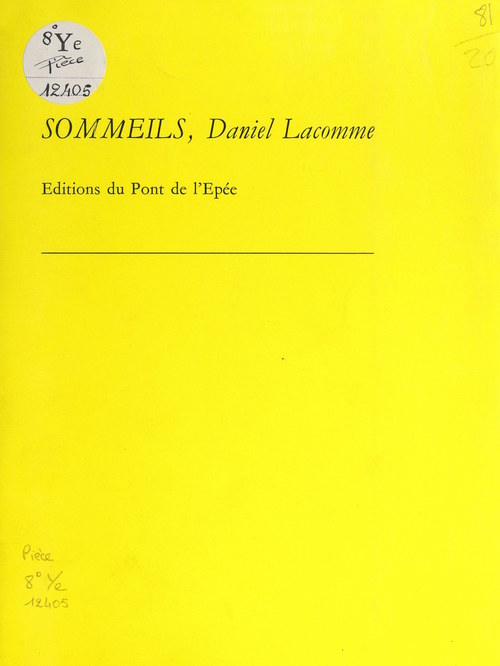 Couverture ebook de Sommeils, de Daniel Lacomme