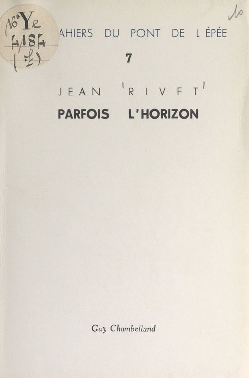 Couverture ebook de Parfois l'horizon, de Jean Rivet