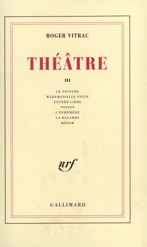 Couverture ebook de Théâtre (Tome III), de Roger Vitrac