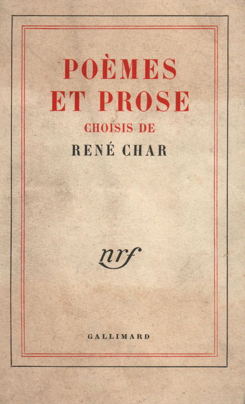 ebook cover of Poèmes et prose choisis, by René Char