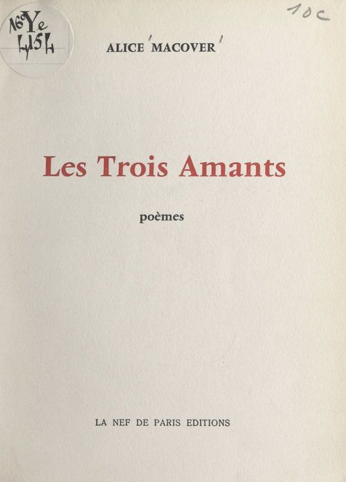 Couverture ebook de Les trois amants, de Alice Macover