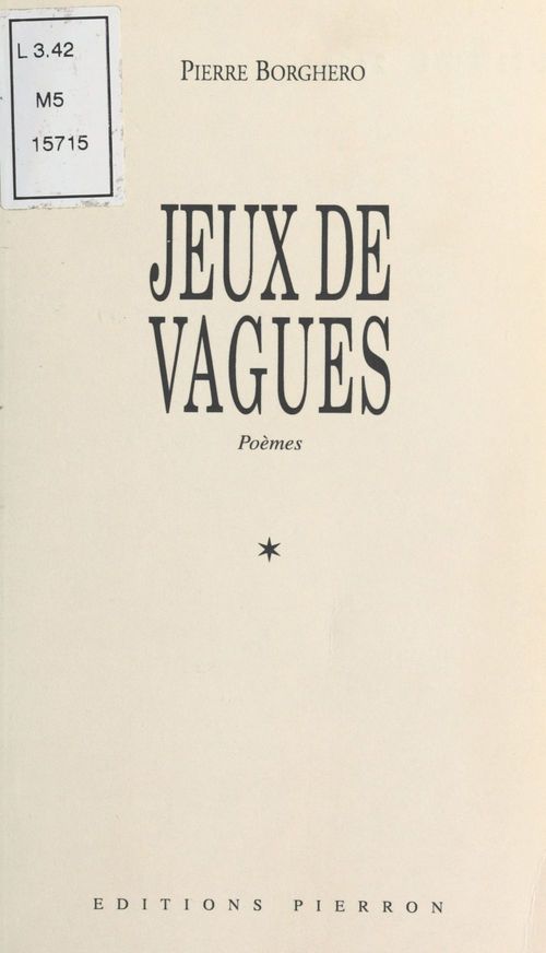 Couverture ebook de Jeux de vagues, de Pierre Borghero