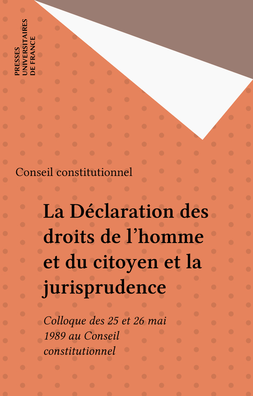 ebook cover of La Déclaration des droits de l'homme et du citoyen et la jurisprudence, by