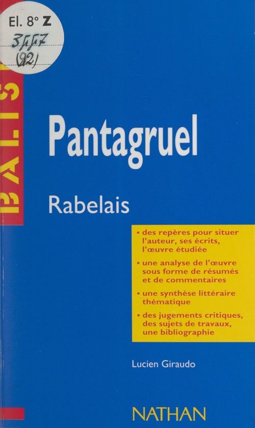 ebook cover of Pantagruel, by Lucien Giraudo
