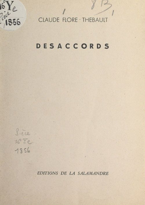 ebook cover of Désaccords, by Claude Flore-Thebault