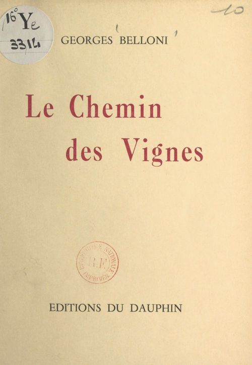 ebook cover of Le chemin des vignes, by Georges Belloni