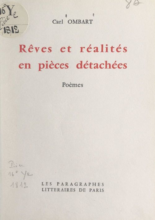 ebook cover of Rêves et réalités en pièces détachées, by Carl Ombart