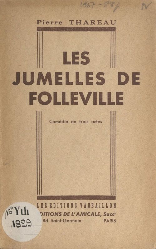ebook cover of Les jumelles de Folleville, by Pierre Thareau