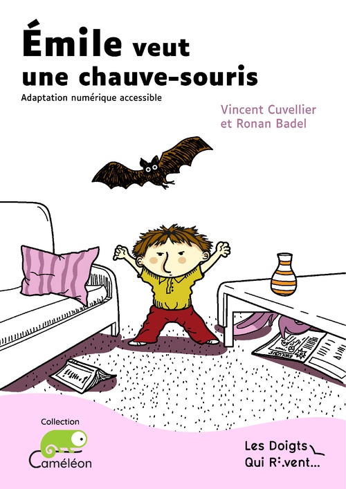 Couverture ebook de Émile veut une chauve-souris, de Vincent Cuvellier, Ronan Ducolomb