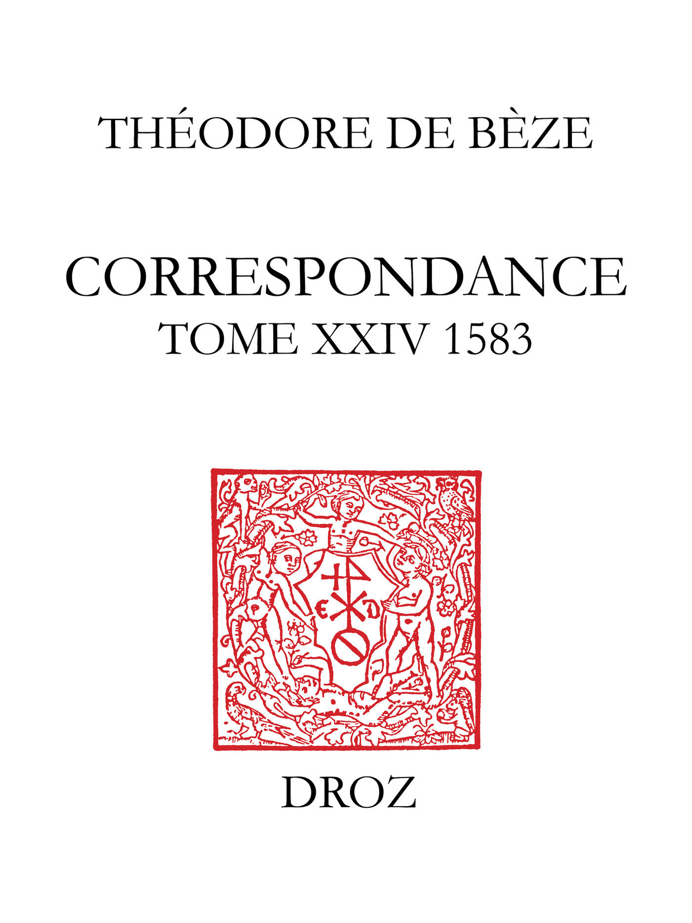 Couverture ebook de Correspondance, de De B Ze Th Odore