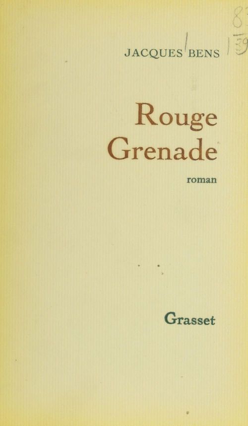 ebook cover of Rouge grenade, by Jacques Bens