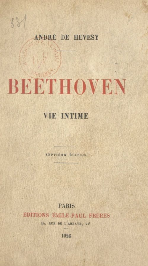 Couverture ebook de Beethoven, de Andre De Hevesy