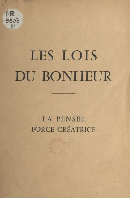 Couverture ebook de Les lois du bonheur, de Francois Le Grives