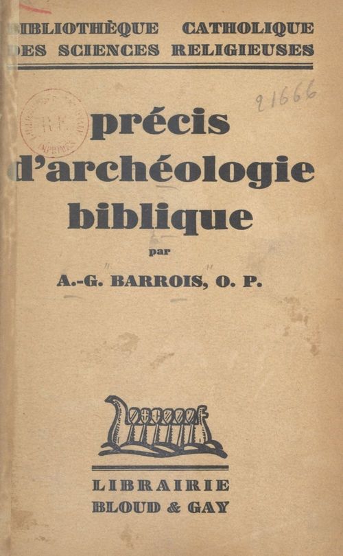 Couverture ebook de Précis d'archéologie biblique, de Augustin-Georges Barrois