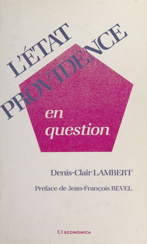 Couverture ebook de L'État-providence en question, de Denis-Clair Lambert