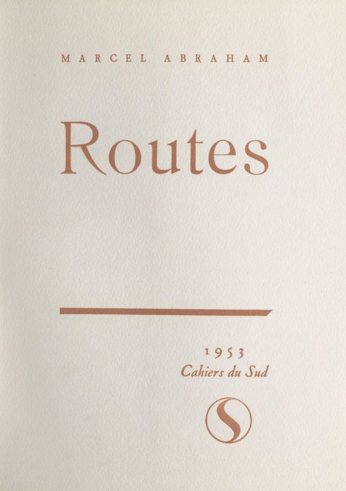Couverture ebook de Routes, de Marcel Abraham