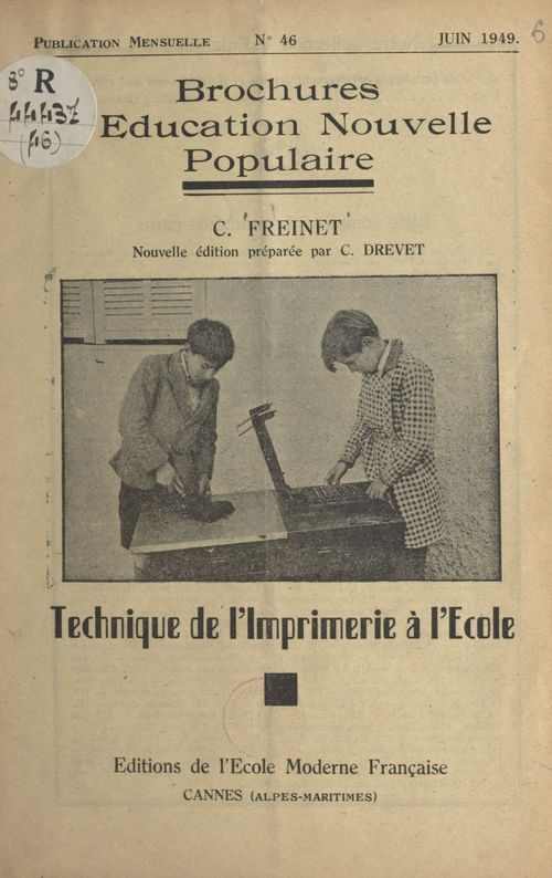 ebook cover of Technique de l'imprimerie à l'école, by Celestin Freinet
