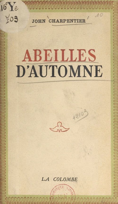 ebook cover of Abeilles d'automne, by John Charpentier