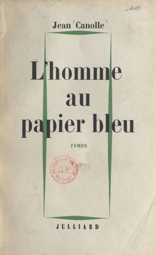 ebook cover of L'homme au papier bleu, by Jean Canolle