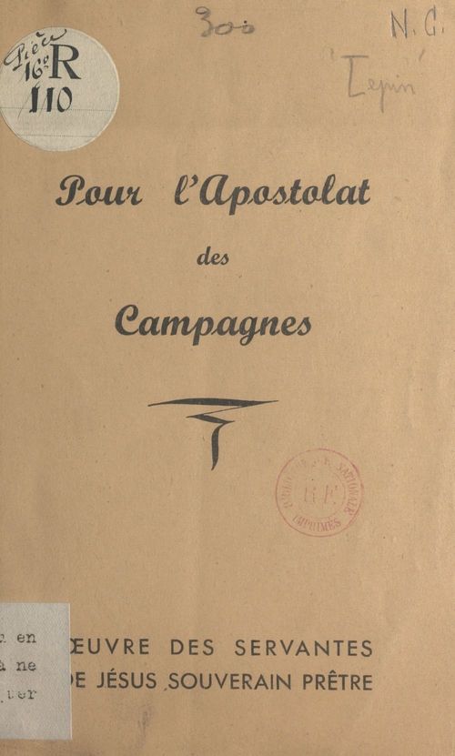 ebook cover of Pour l'apostolat des campagnes, by Marius Lepin