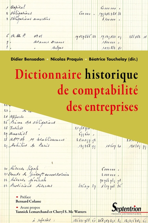 Couverture ebook de Dictionnaire historique de comptabilité des entreprises, de Bensadon/Praqui
