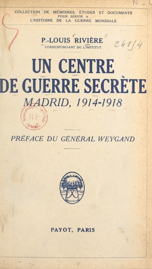 ebook cover of Un centre de guerre secrète, by P.-Louis Riviere