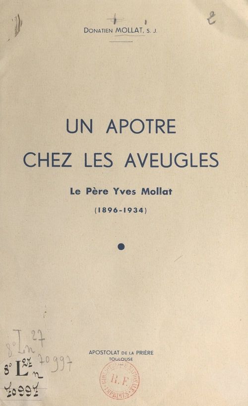 Couverture ebook de Un apôtre chez les aveugles, de Donatien Mollat