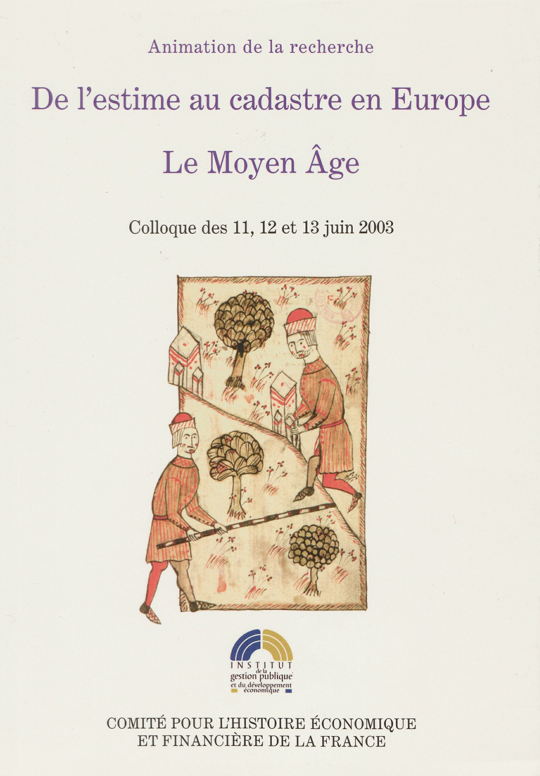 Couverture ebook de De l´estime au cadastre en Europe. Le Moyen Âge, de