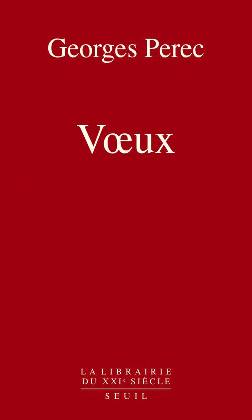 Couverture ebook de Voeux, de Georges Perec